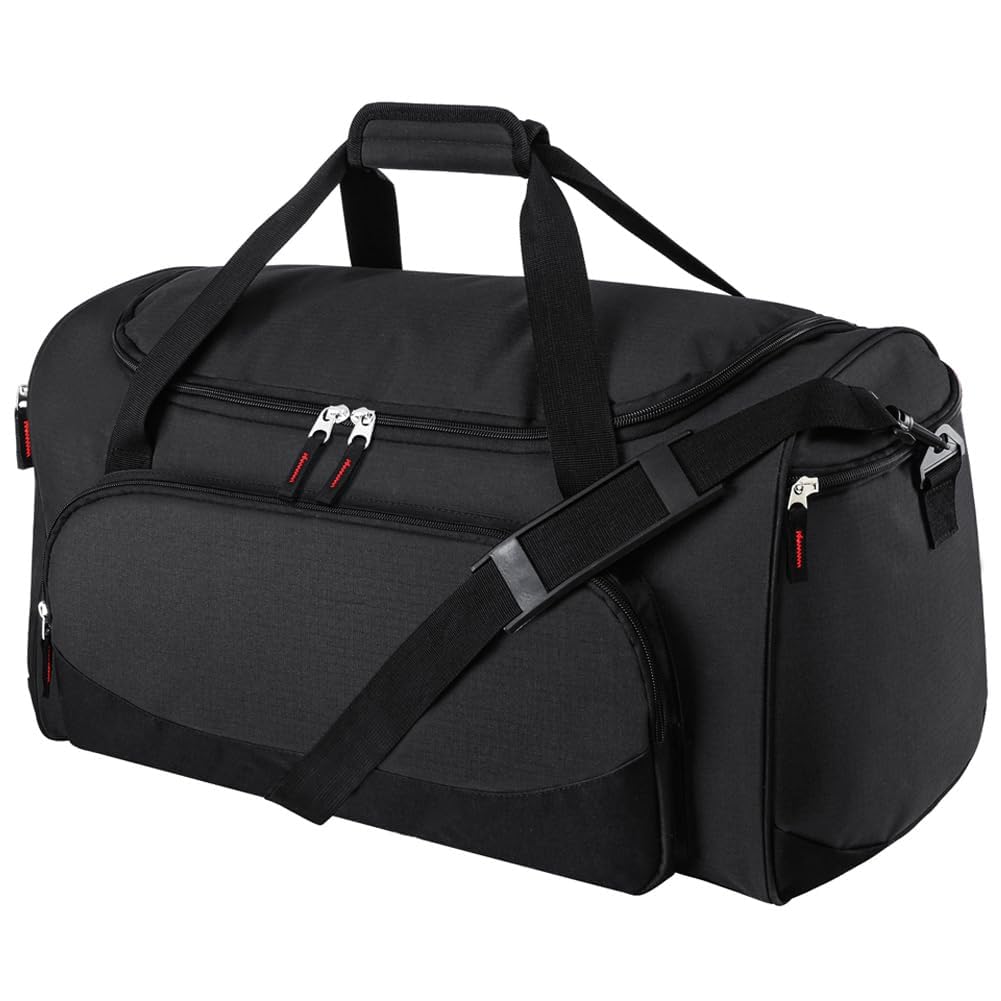 Gym Bag for Men - 50L Black Durable Large Duffle Bag for Travel, Workout, Fitness & Sport