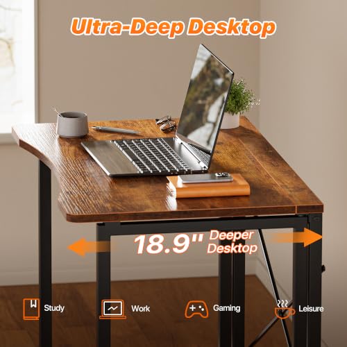 Image of Huuger Folding Desk for Small Spaces, 31.5 Inch Foldable Computer Table
