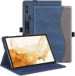 FINTIE Case for Samsung Galaxy Tab S7 FE 2021 / S7 Plus 2020 / S8 Plus 2022/ 12.4 inch Tablet with S Pen Holder, Multi-Angle Viewing Stand Cover with Pocket, Auto Sleep Wake, Black