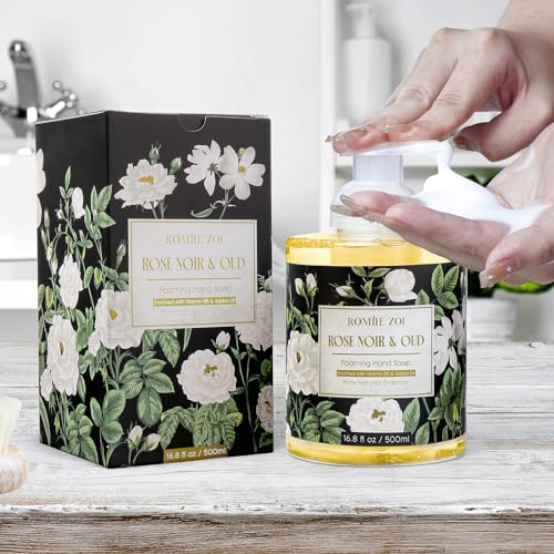 Image of ROMIIE ZOI Foaming Hand Soap, Rose Noir & Oud, 500ml / 16.8fl.oz | With Gift Box, Gentle cleansing, nourishes skin without drying