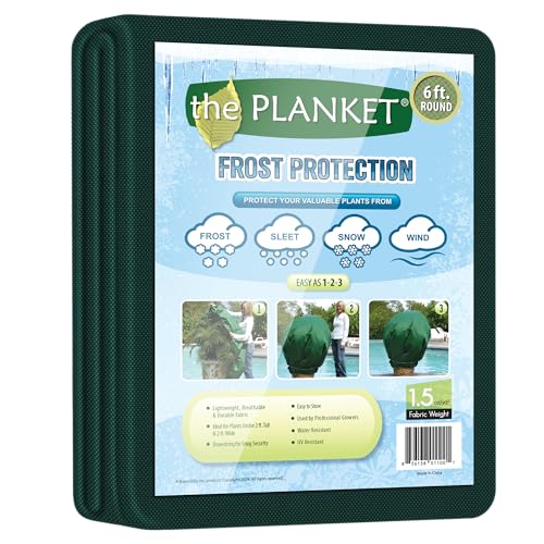 the Planket Frost Protection Plant Cover 6 ft Round, Dark Green