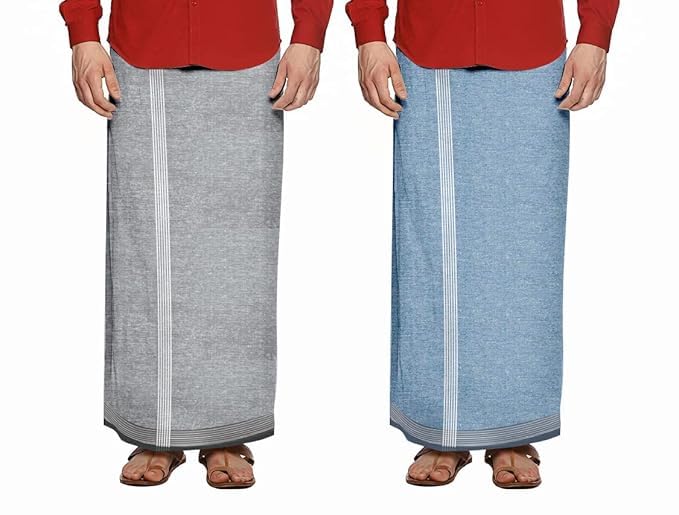 Image of Men's Cotton Lungi | Traditional Indian Wear | Soft & Breathable Checked Lungis for Daily Comfort, Home Wear & Casual Use | Free Size Wrap