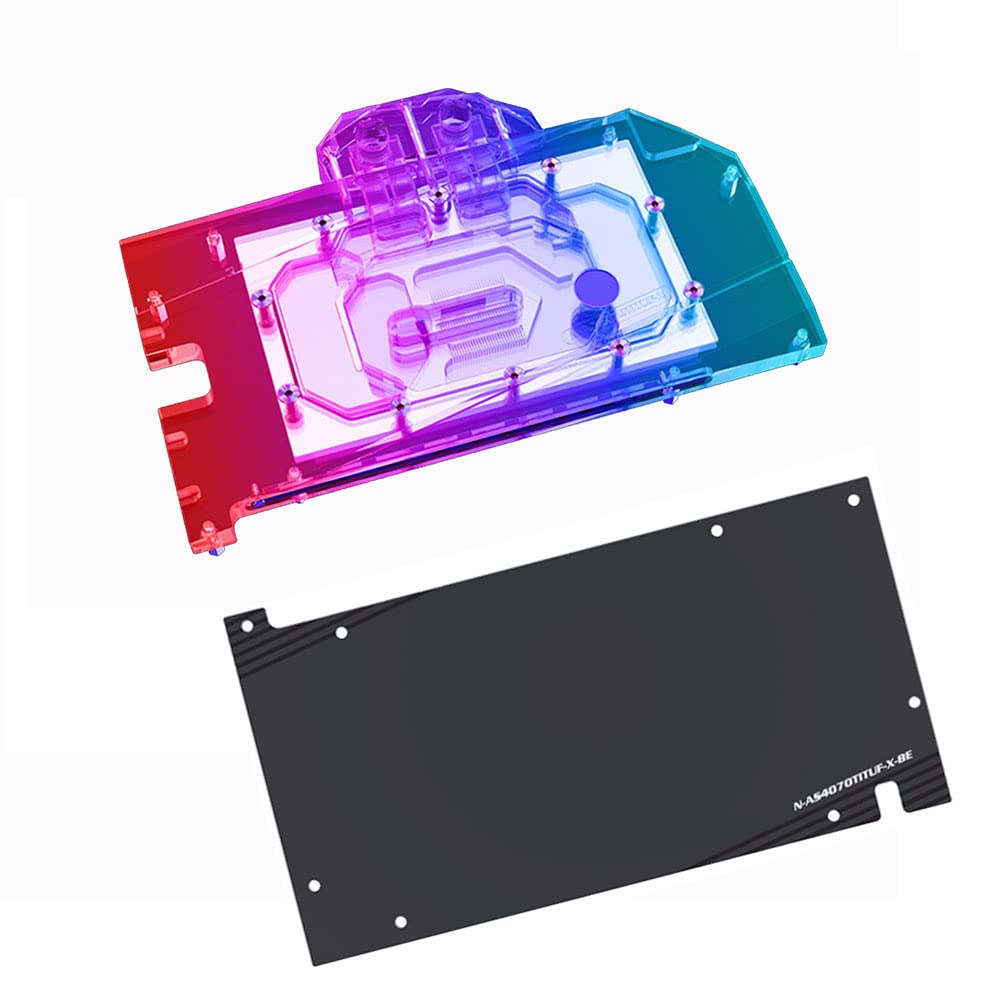 Copper GPU Water Cooling Block GPU Waterblock Graphics Card Water Cooling Block for Asus Tuf GeForce RTX 4070 Ti 12G Gaming (5V ARGB RBW Aura Effect LED Lights GPU Block with Backplate)
