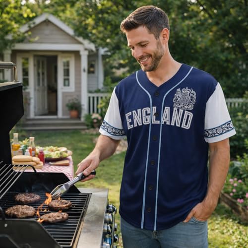 Custom England Baseball Jersey - Camiseta personalizada para fans, orgullo deportivo con número y nombre, uniforme de softball para hombres y mujeres miniatura 3