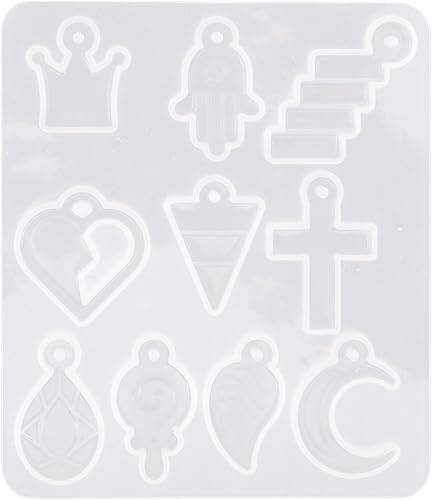 EXCEART Moldes de joyería de resina, moldes de resina para pendientes, molde de dijes de joyería, colgante, arete de fundición, molde de silicona,