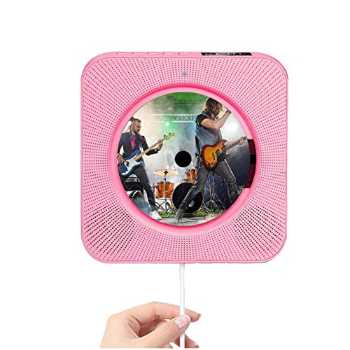 Tragbarer CD Player mit Bluetooth, Wandmontierbarer CD-Musik-Player mit Staubschutz Heim-Audio-Boombox mit Fernbedienung,FM-Radio, USB mp3