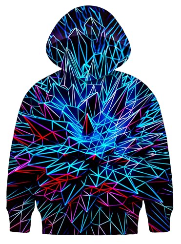 Asylvain Graphic Hoodies for Boys Girls 3D Print Funny Sweatshirt Unisex Kids Fashion Cool Hooded Pullover Hoodie with Pocket 10-12 Years