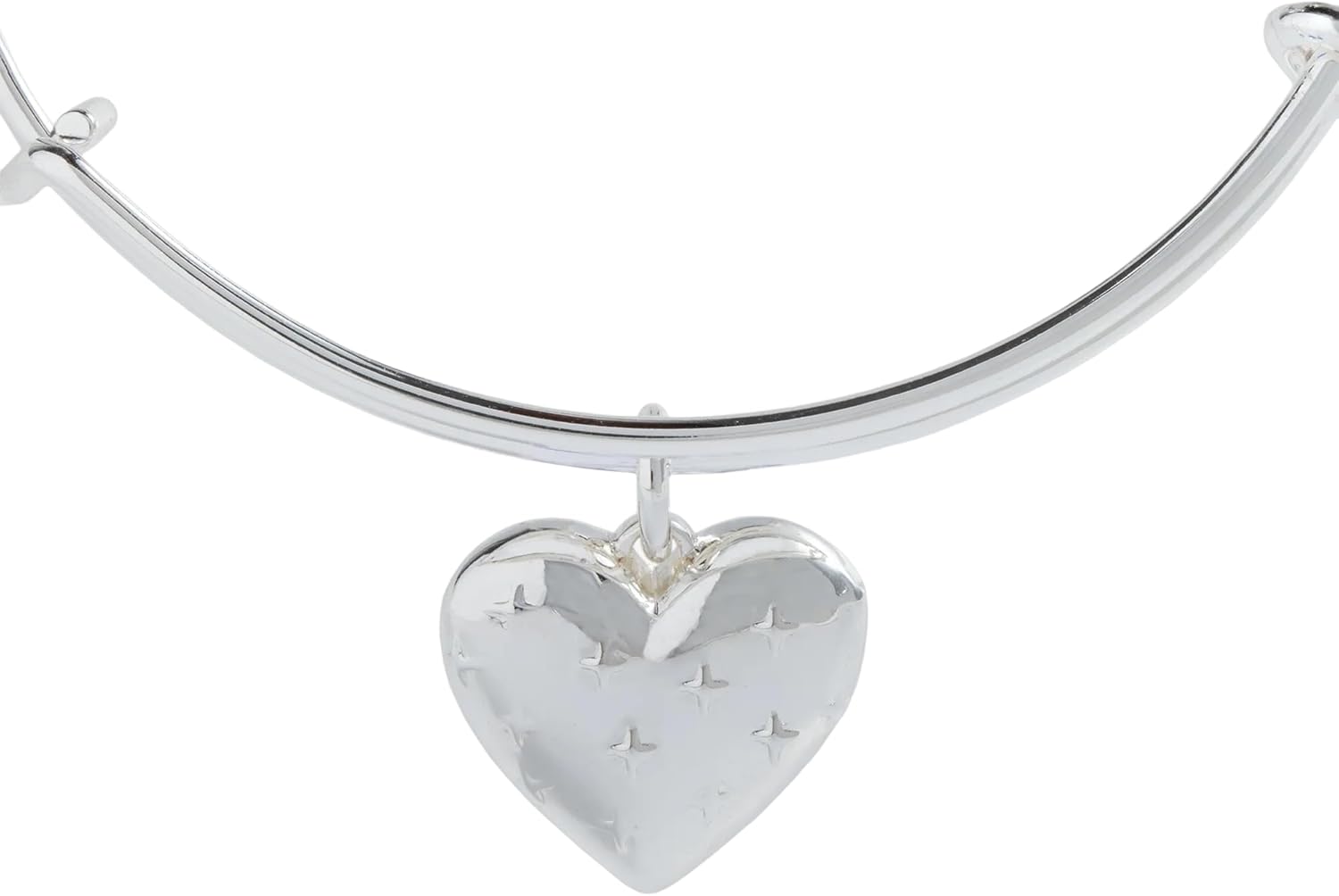 Alex and Ani Silver Metal Heart Charm Bangle - Image 2