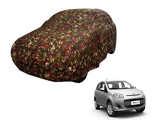 Image of Auto Hub Car Cover Compatible with Fiat Palio with Weather Proof, Triple Stitched, Palio Car Cover Jungle Look