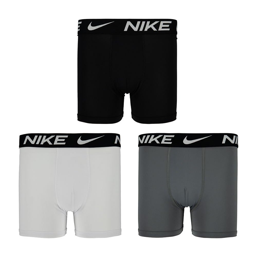 Nike Boy's Essential Micro 3Pk Br Boxer Shorts, Black/White, 11/13 Years