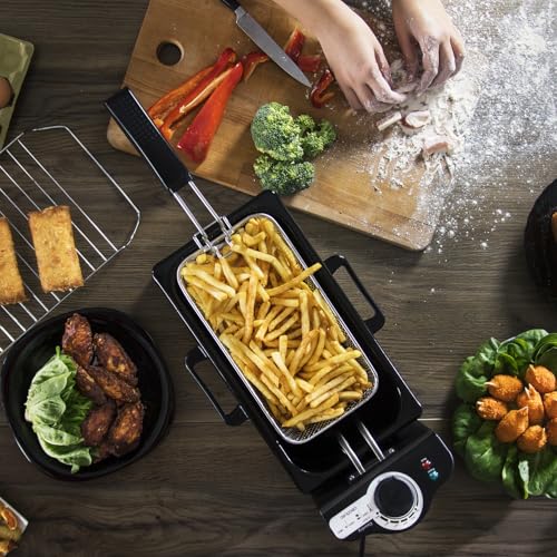 Cecotec Friteuse Électrique de 3L Cleanfry 3 L. 2000W, Acier inoxydable, Filtre OilCleaner, Corps, Cuve, Couvercle et Panier en Acier Inoxydable, Couvercle avec Fenêtre et Filtre Anti-odeurs – Image 5