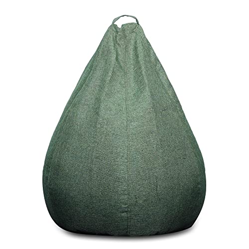 Style Homez ORGANIX Collection, Classic Bean Bag XL Size Green Color in Organic Jute Fabric, Cover Only - Image 7
