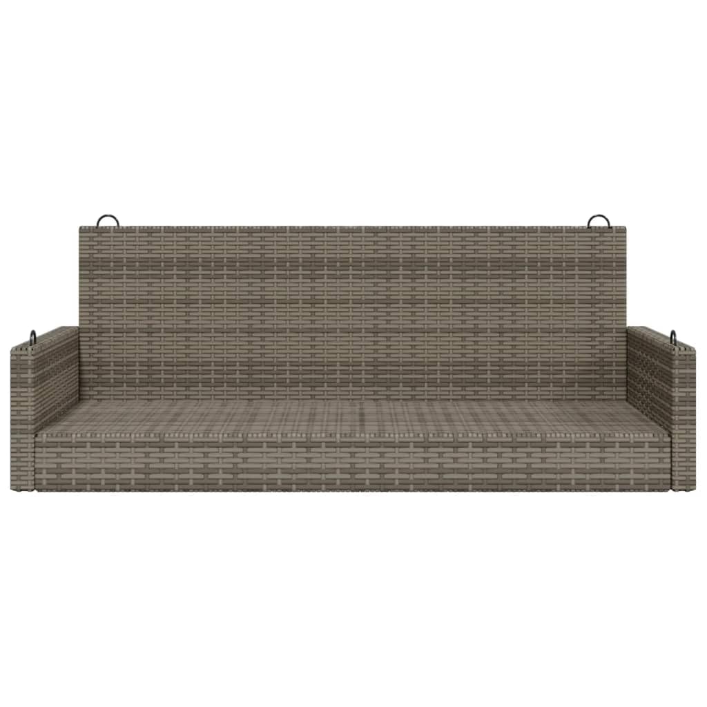 Banco Columpio de ratán sintético Gris 119x56x48 cm, Columpio Jardin Exterior, Balancin Jardin Exterior, Muebles Jardin Exterior, Balancin Balcon - 365627
