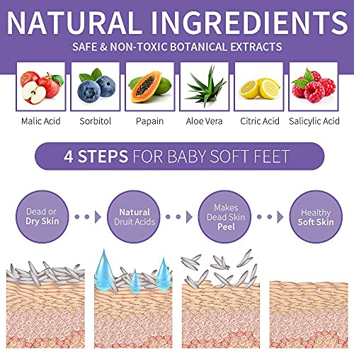 Foot Peel Mask 3 Pack, Dry Dead Skin Calluses Remover Exfoliating Repair Rough Cracked Heels for Baby Soft and Smooth… - Image 3