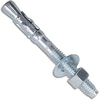 3/8" x 3-1/2" Wedge Anchor, Concrete Anchors Zinc Plated, Heavy Duty Expansion Bolt Fasteners for High Strength Concrete Bricks/Blocks, Natural Stone, 20 PCS