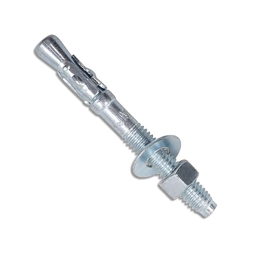Anclaje de cuña de 38" x 3-12" chapado en zinc, cierre resistente para hormigón y cemento, pernos de anclaje de acero al carbono (20 piezas)