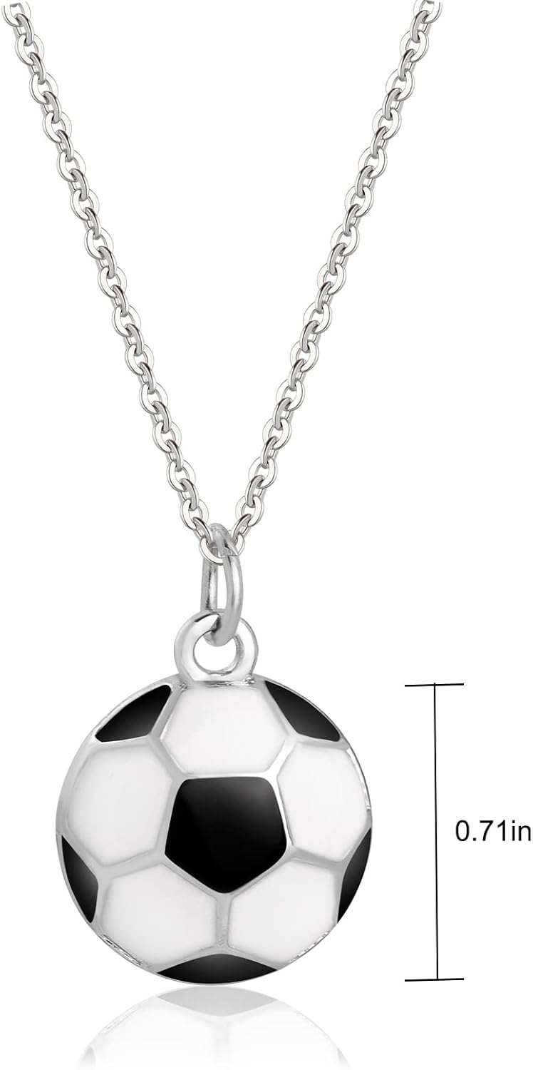Haoze Soccer Ball Charm Necklace for Her Soccer Player Gift - Image 2