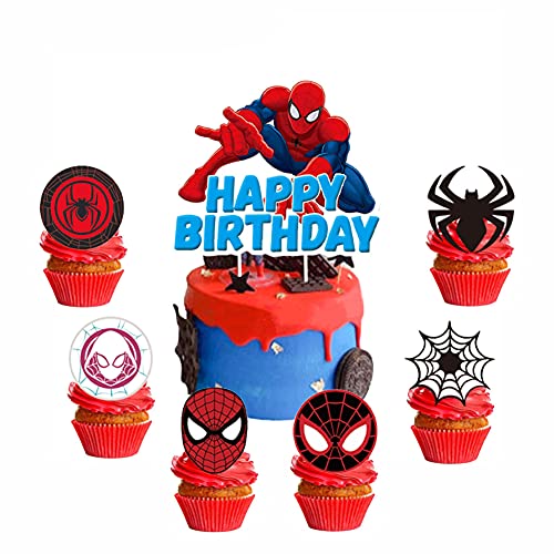 spiderman cupcake liners - 25pcs Spidermans Cake Toppers Cupcake Toppers,Spiderman Birthday Party Supplies Cake Decorations For the Spidermans party decoration