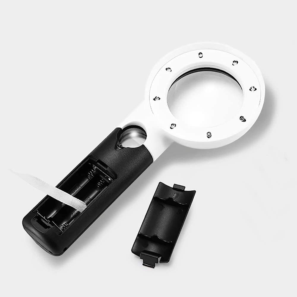 Szkło powiększające, z podświetleniem LED z powiększeniem 7X 30X przenośny lekki do czytania hobby lupa/czarny/30mm