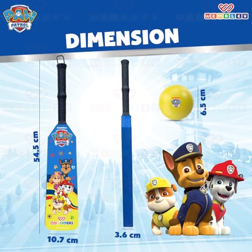 Image of Wembley Paw Patrol Bat Ball Set for Kids | Made from Premium EVA Foam | Lightweight Bat with Ball | Indoor & Outdoor Bat Ball for Kids 2+ Years | Birthday Gift for Kids (Paw Family)