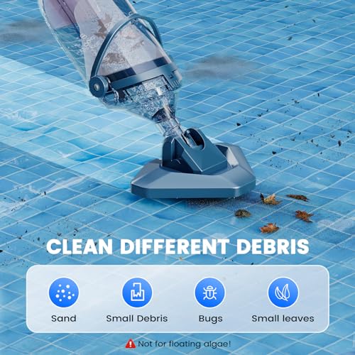 Image of Enhulk Rechargeable Handheld Cordless Pool Vacuum for Above Ground Pool and Inground Pool, 60-Minute Runtime,Powerful Suction up to 18.5 gallons /min, Efficient Leaf and Debris Removal, PC10 Pro