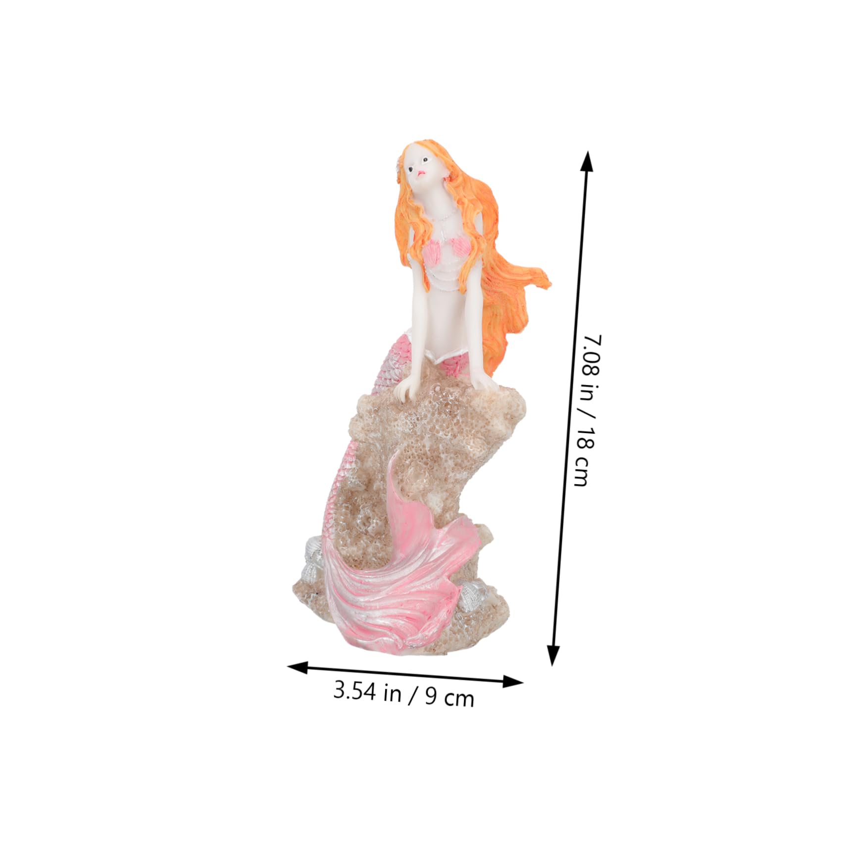 Alipis 2 Pezzi decorazione sirena arredamento ornamento sirena paesaggistica acquario fornitura acquario paesaggio del serbatoio di pesce decorazione dell'acquario resina rosa