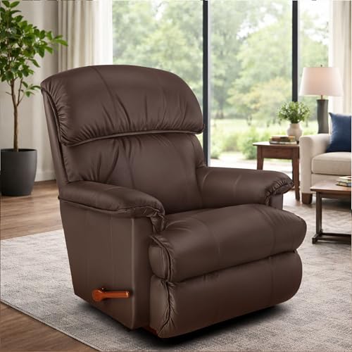Image of LA Z BOY American Imported Cardinal Single Seater Manual Italian Leather Reclina Rocker Recliner Sofa | Premium Durable Iconic Comfort Home Design | Living Room Relax Seating Chair | Mocca