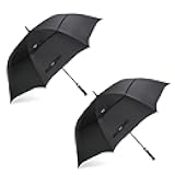 2 Pack Golf Umbrella 54/62/68 Inch Extra Large Windproof Double Canopy Vented Automatic Open Oversize Waterproof Stick Umbrellas