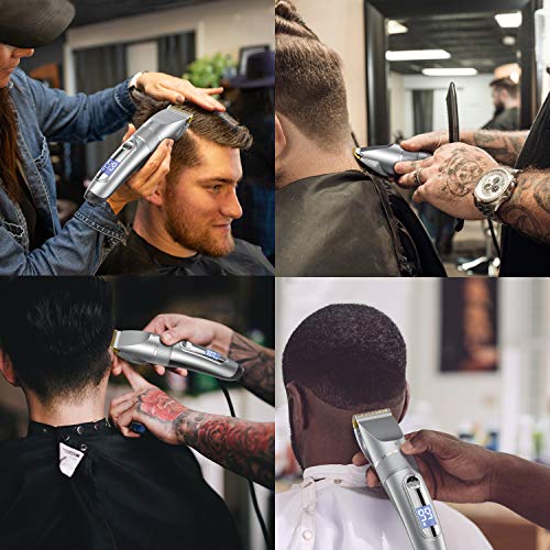 GOOLEEN Hair Clippers for Men Cordless Hair Trimmer Beard Trimmer IPX7 Waterproof USB Rechargeable Hair Cutting Kit with Hairdressing Cape LED Display - Thumbnail 2