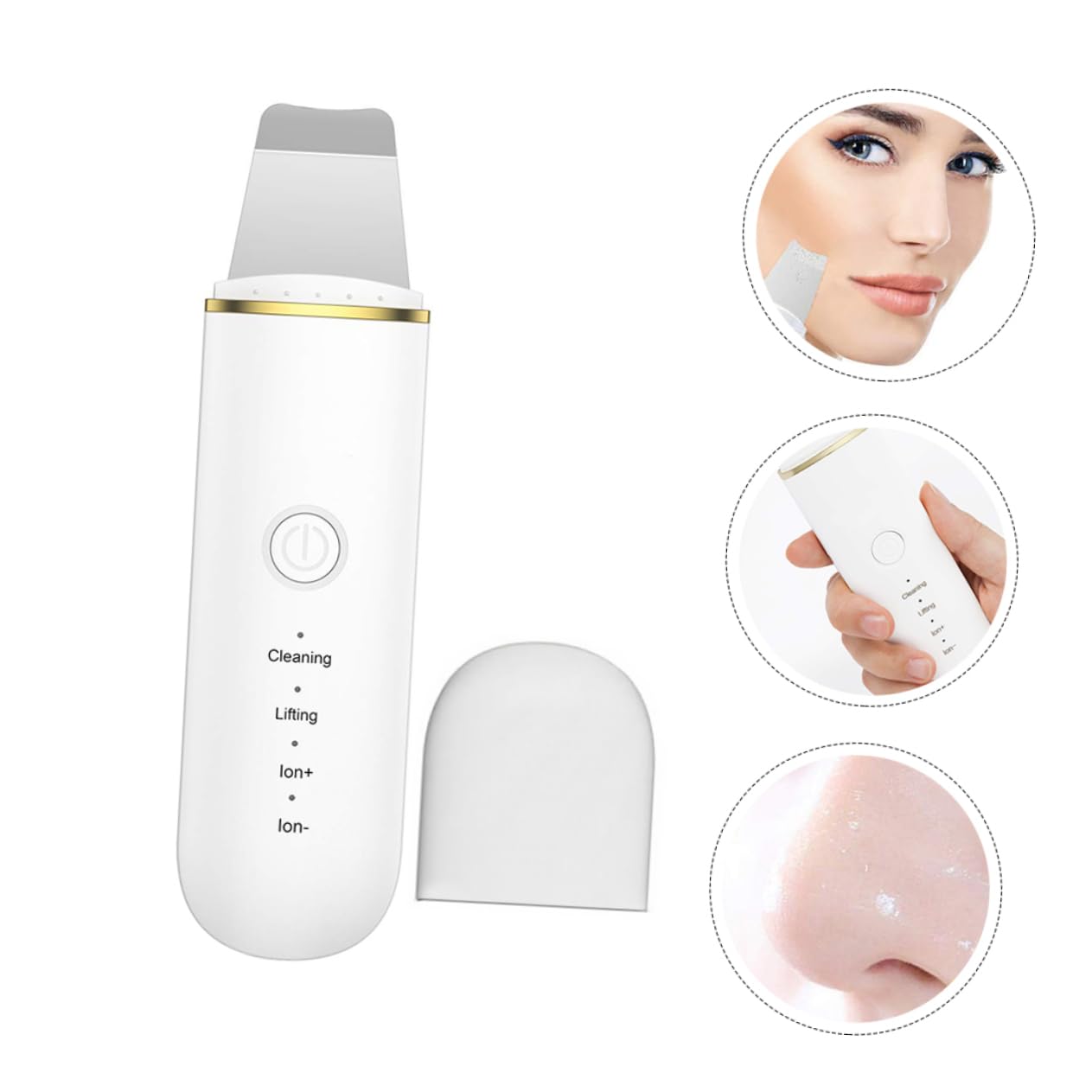 Strumento Viso Pulizia Punti Neri 500mah Abs Bianco | Rimozione Blackhead, Modalità Chiara, Struttura Abs Non Facile da Deformare, Uso Sicuro per Donne