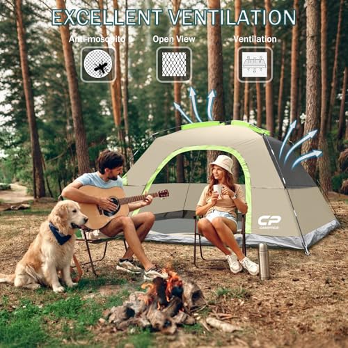 Image of CAMPROS CP Tents for Camping 2 /4 /6 Person, Waterproof Windproof Dome Tent