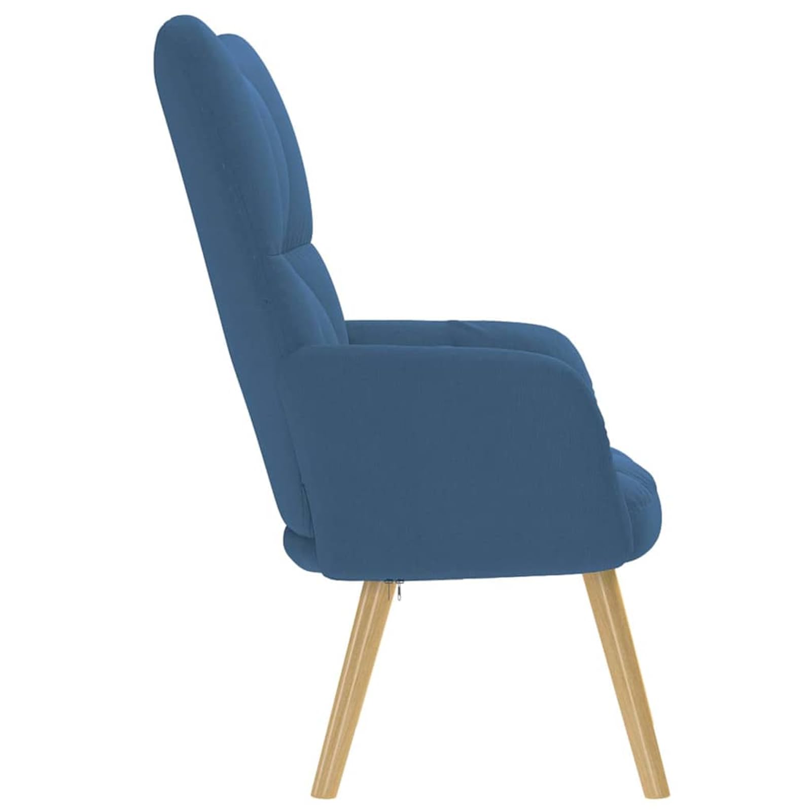 Poltrona relax blu, rivestimento in tessuto 100% poliestere, robusta struttura in legno e metallo, 61,5 x 69 x 95,5 cm, ideale per adulti a casa o al ristorante