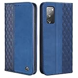 CXTcase Handyhülle für Samsung Galaxy S20 FE/S20 LITE/S20 FE 2022 Hülle, Lederhülle Flip Hülle für Galaxy S20 Fe 4G, PU Leder Stoßfeste Schutzhülle Tasche für Samsung Galaxy S20 Fe 5G, Blau