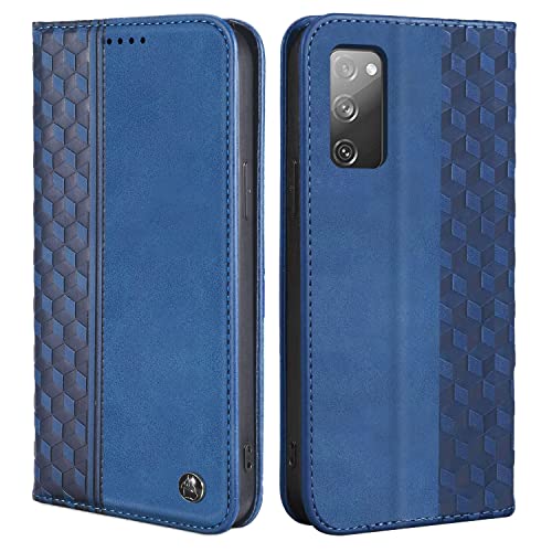 CXTcase Handyhülle für Samsung Galaxy S20 FE/S20 LITE/S20 FE 2022 Hülle, Lederhülle Flip Hülle für Galaxy S20 Fe 4G, PU Leder Stoßfeste Schutzhülle Tasche für Samsung Galaxy S20 Fe 5G, Blau
