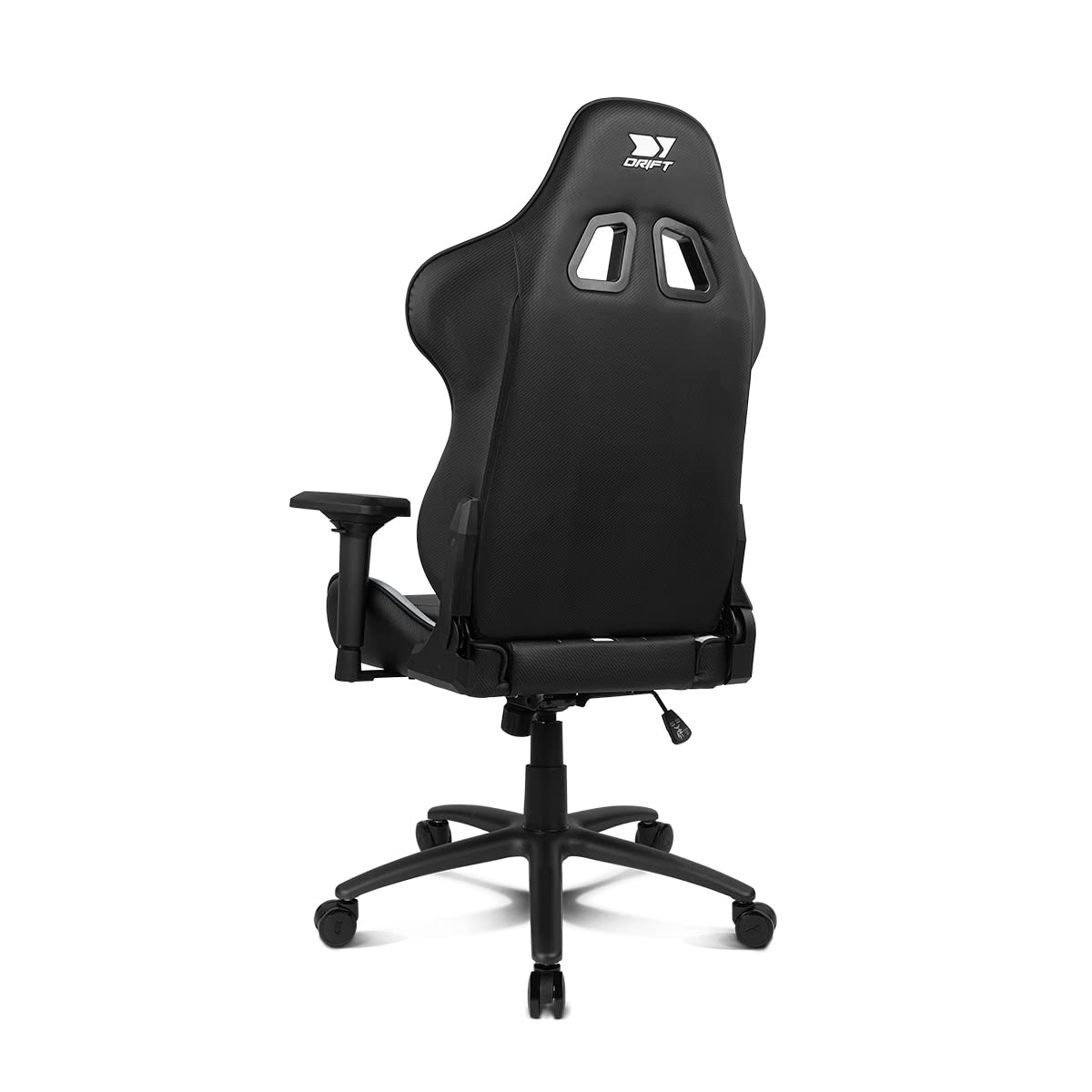 DRIFT GAMING DR350 – Ergonomischer Profi-Gaming-Stuhl mit 4D-Armlehnen, Lenden- und Nackenkissen, 135° neigbar, Leise Rollen, Schwarz/Weiß