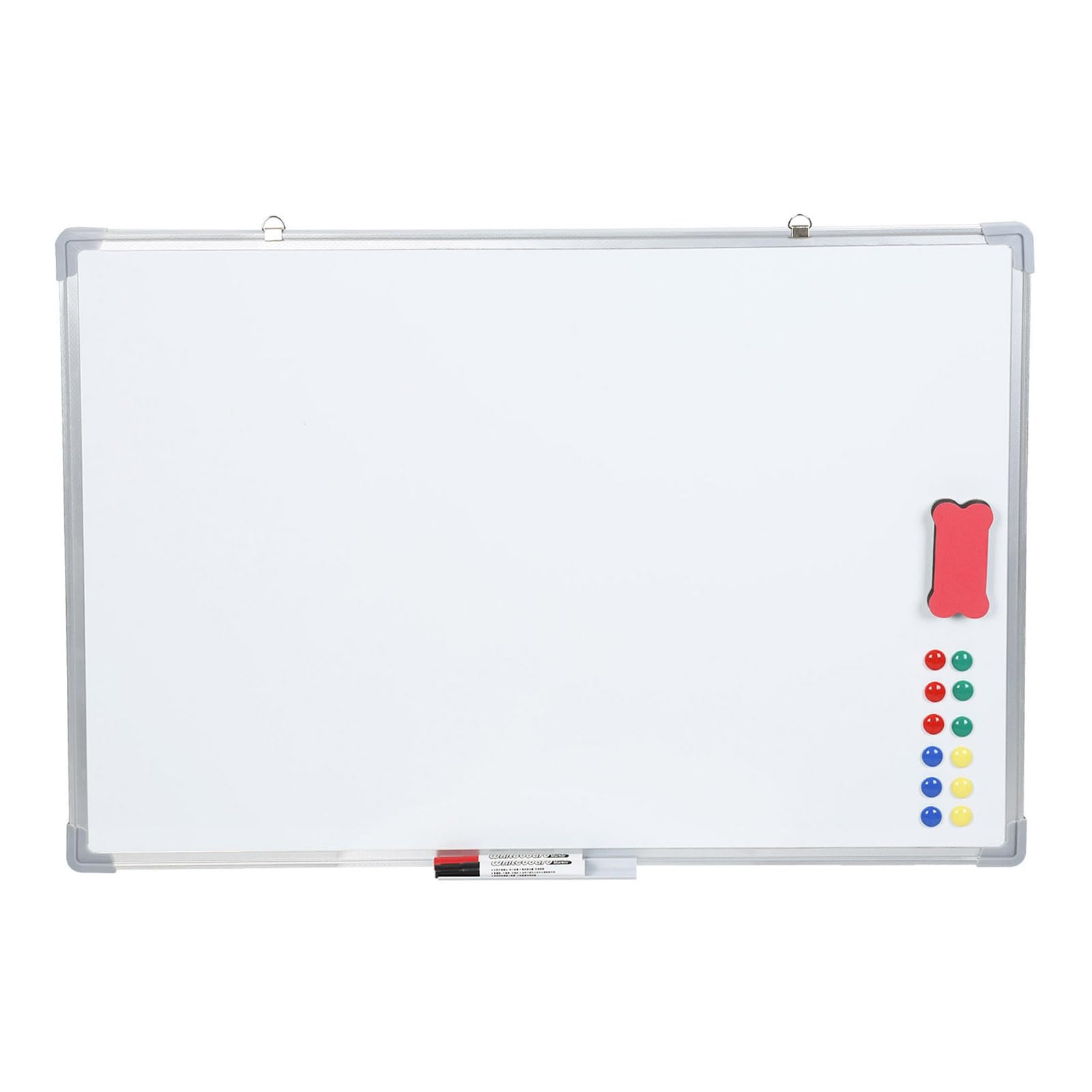 Pizarra blanca con ruedas con ruedas, pizarra magnética móvil con soporte, altura y ángulo ajustables, 5 rotuladores, 12 imanes, borrador para oficina, aula, 60 x 90 cm