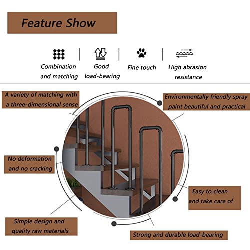 Rampe industrielle pour escalier extérieur en U de 85 cm avec son kit de fixation complet - 4