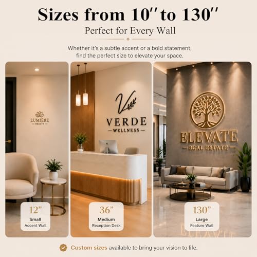 Image of Custom Acrylic Business Logo Sign, 3D Laser Cut Wall Letters for Office