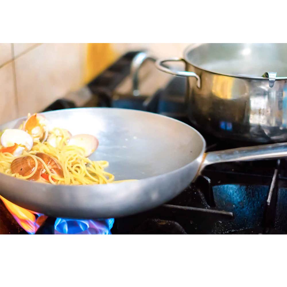 Saltapasta alluminio 32cm professionale 7,5cm altezza manico robusto padella alta per mantecare e rosolare
