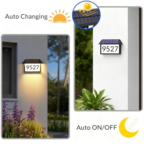 Plaque d'adresse solaire à DEL étanche avec 3 modes d'éclairage - 2