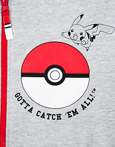 Pokemon Boys Hoodie Zip Up Grey Long Sleeve Hooded Sweater4