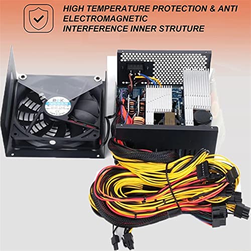 Alimentation 2400W stable pour rig de minage crypto à 8 cartes GPU