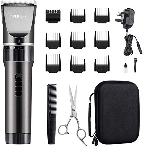 WONER cortador de pelo, silencioso, inalámbrico, recargable, 16 piezas, kit de corte de pelo para el hogar, máquina de depilación corporal para mujeres, padres, madres, bebés