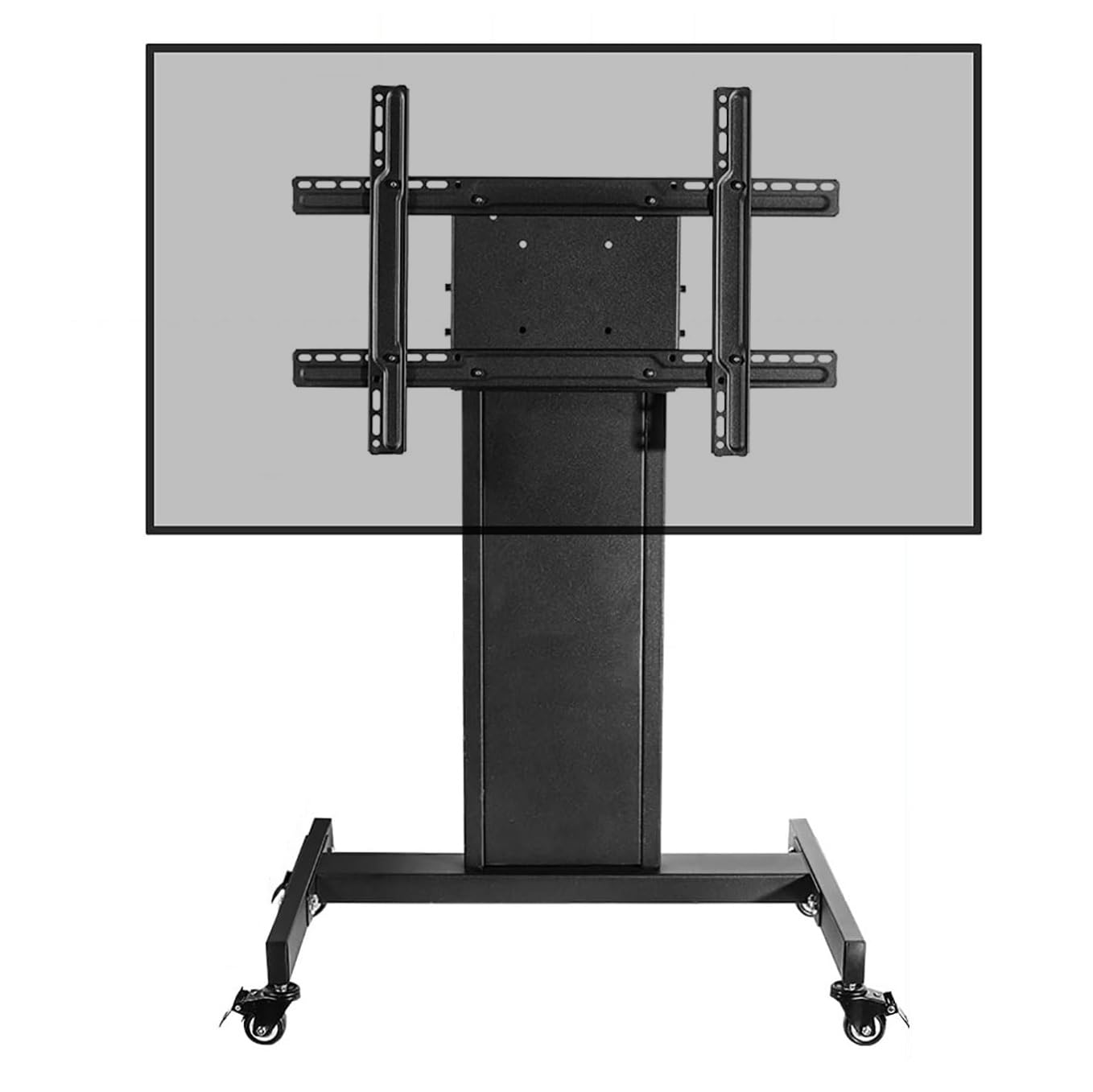 HPTHLY Mobile Tv Floor Stand - Tv Cart Stand With Wheels, Rolling Tv Stand With Locking Wheels, 0-90° Tilt Height Adjustable Tv Mount, For 32-65 Inch Screen, Max Vesa 600X400Mm, Easy