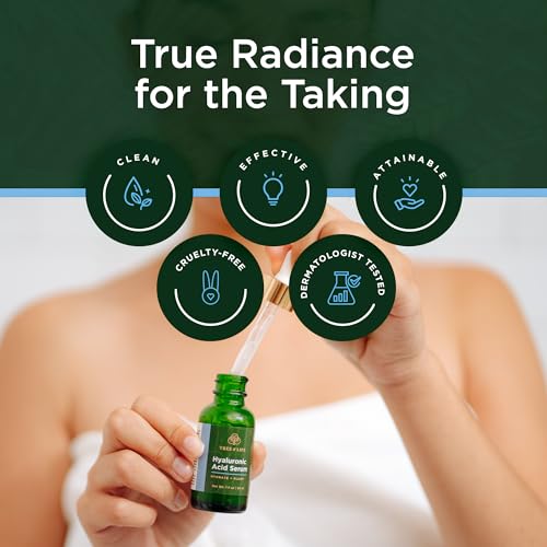 Image of Tree of Life Hyaluronic Acid Serum for Face - Brightening and Hydrating Face Oil for Dark Spots and Fine Lines - Suitable for Sensitive Skin - Dermatologist Tested Skin Care - 2 Fl Oz