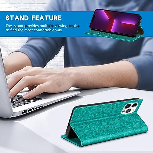 Image of ZZXX for iPhone 13 Pro Max Wallet Case Strong Magnetic 6.7 inch,Lake Blue
