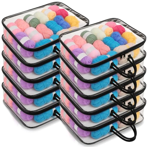 Shinylin Clear Yarn Storage Bags, 12x16x4, 10-Pack