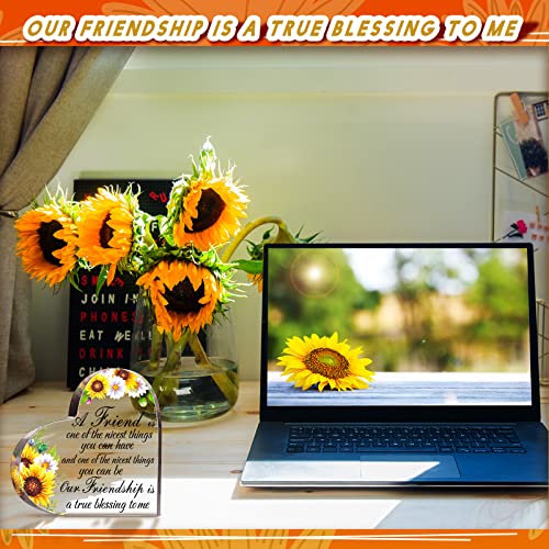 Spiareal Friends Gifts For Women Friendship Bestie Gifts For Woman Best Sunflower Flower Gift Unbiological Sister Gift Christmas Birthday Gift Thank You Gift For Women Acrylic Friendship (Sunflower) #TOP5