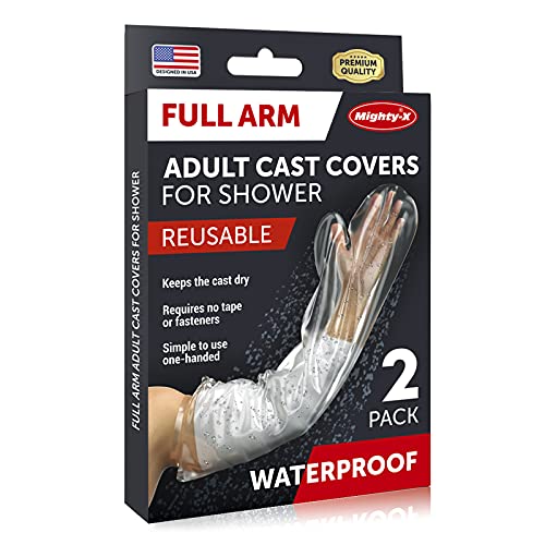 100 Waterproof Cast Cover Arm [Tight Seal] 2pk Reusable Full Size