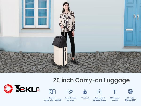 Hardshell Expandable Carry On Luggage with Spinner Wheels 20in 26in Carry On (Navy Blue, Carry-On 20-Inch)4